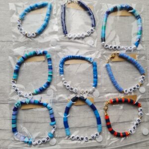 FPWR UK Beaded Bracelets | OOAK Unique Blue Bracelets | Made by PWS Families