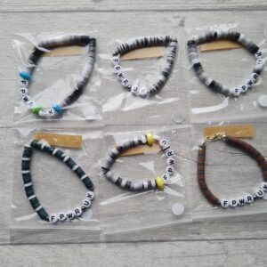 FPWR UK Beaded Bracelets | OOAK Unique Grey Bracelets | Made by PWS Families