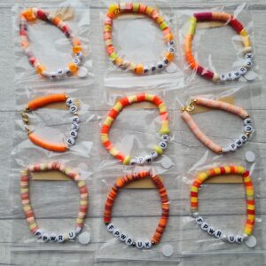 FPWR UK Beaded Bracelets | OOAK Unique Orange Bracelets | Made by PWS Families