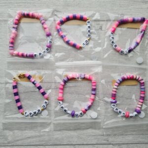 FPWR UK Beaded Bracelets | OOAK Unique Pink/Purple Bracelets | Made by PWS Families