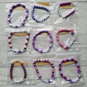 FPWR UK Beaded Bracelets | OOAK Unique Purple Bracelets | Made by PWS Families